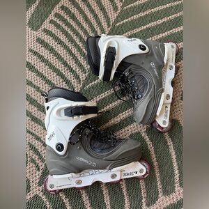 🛼❤️‍🔥🛼 Tricoil Works Z4 Inline Gray and White Rollerblade Rolle skates size 38/6